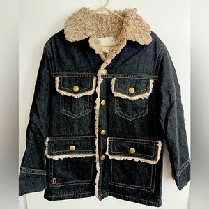 Marc Jacobs XS Oversized Sherpa Lined Patch Pocket Denim Coat Jacket Unisex